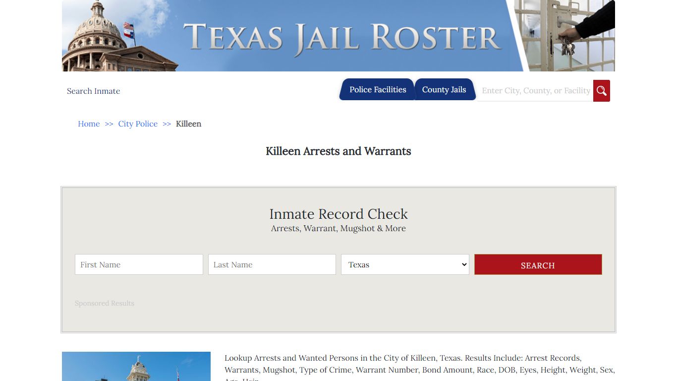 Killeen Arrests and Warrants | Jail Roster Search